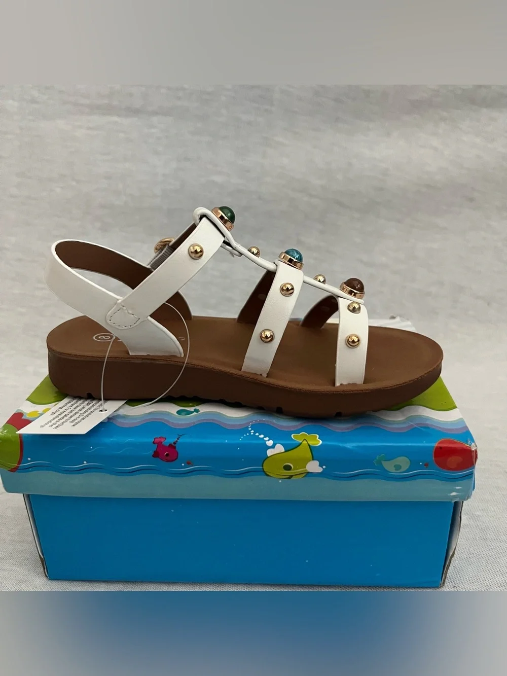 Link Wonderous White Studded Gladiator Sandals
